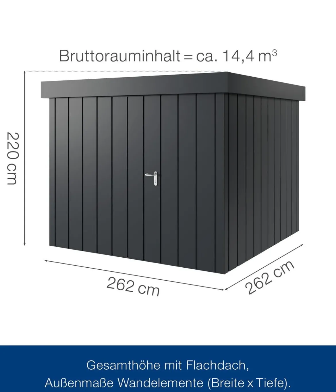 Hörmann Metallgerätehaus Juno JFD10 M-Sk Motiv Modern, ca. B277/H222/T277 cm