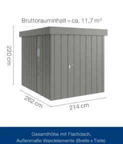 Hörmann Metallgerätehaus Juno JFD6 M-Sk Motiv Modern bodentiefes Fenster, ca. B229/H222/T277 cm