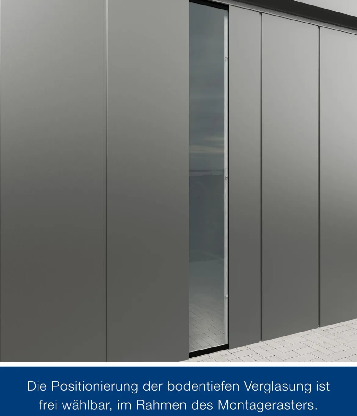 Hörmann Metallgerätehaus Juno JFD14 M-Sk Motiv Modern bodentiefes Fenster mit Doppeltür, ca. B325/H222/T325 cm
