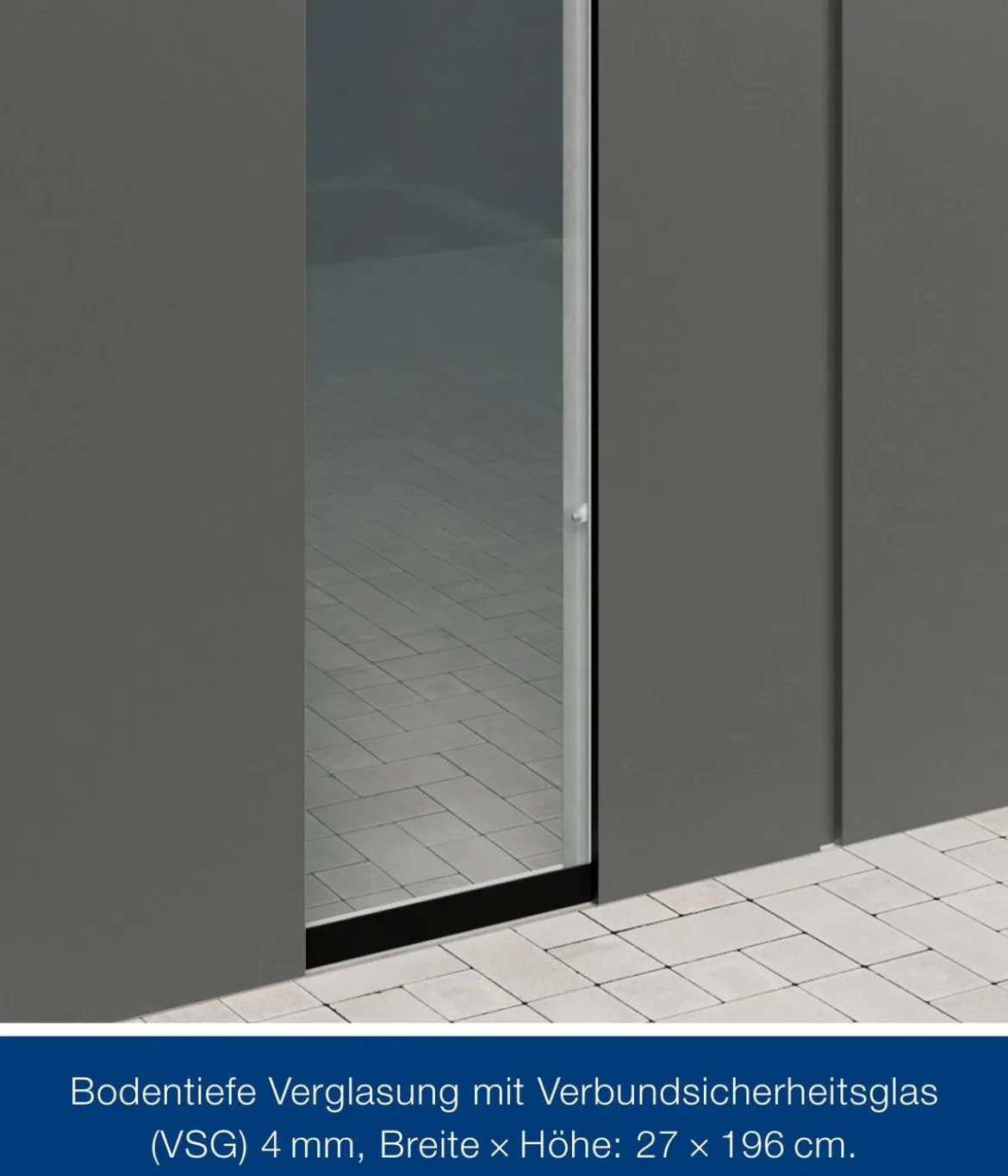 Hörmann Metallgerätehaus Juno JFD14 M-Sk Motiv Modern bodentiefes Fenster mit Doppeltür, ca. B325/H222/T325 cm