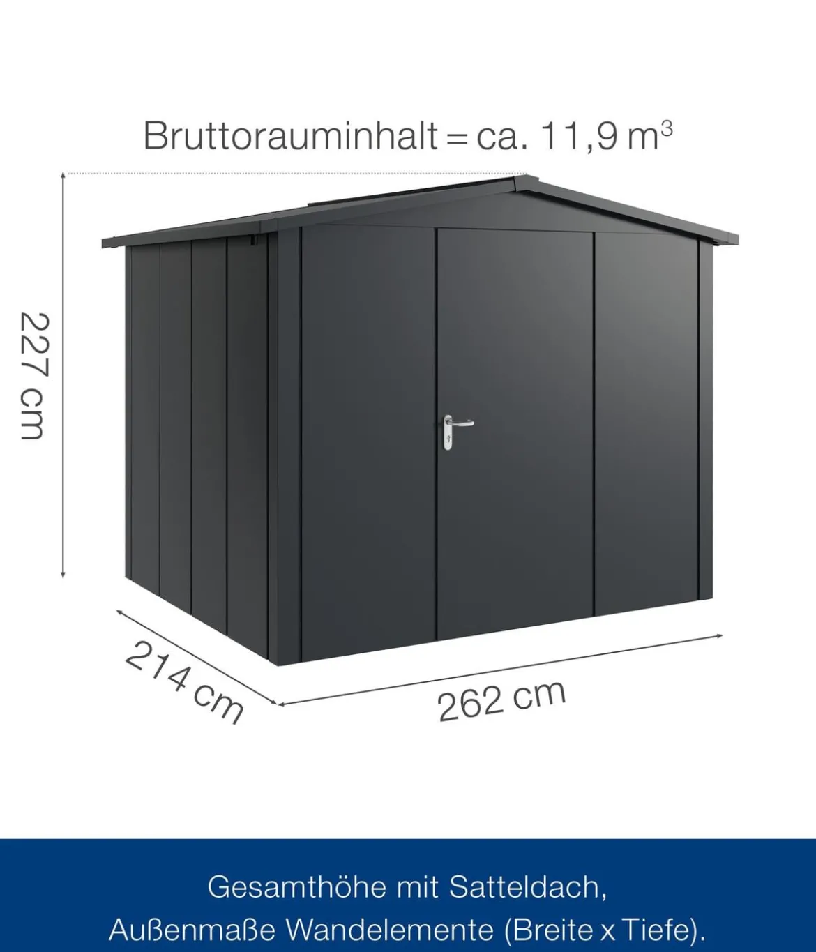 Hörmann Metallgerätehaus Juno JSD9 L-Sk Motiv Design, ca. B285/H227/T237 cm