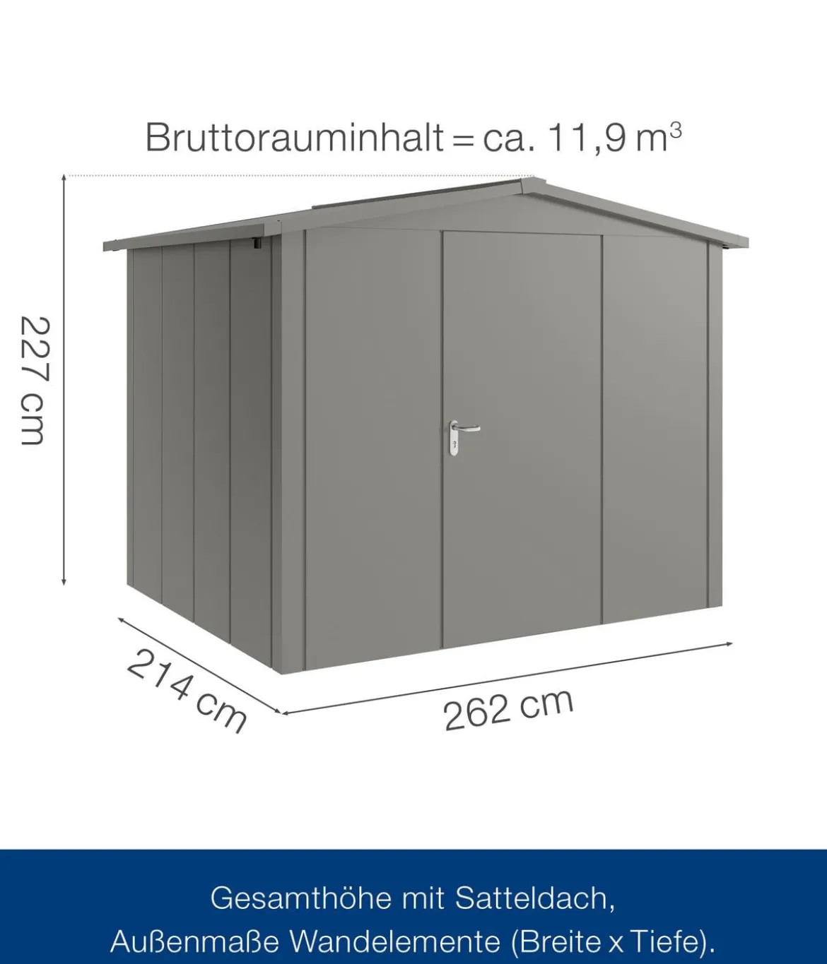 Hörmann Metallgerätehaus Juno JSD9 L-Sk Motiv Design, ca. B285/H227/T237 cm