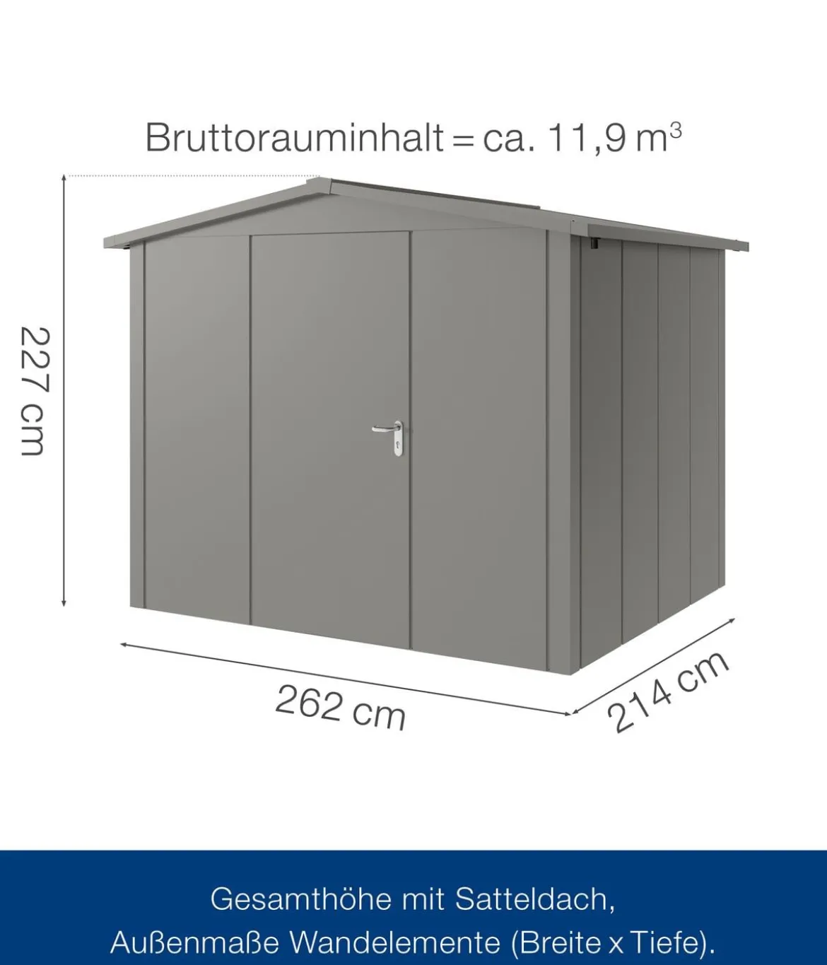 Hörmann Metallgerätehaus Juno JSD9 L-Sk Motiv Design, ca. B285/H227/T237 cm