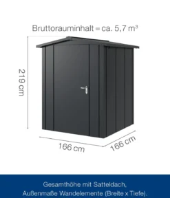 Hörmann Metallgerätehaus Juno JSD2 L-Sk Motiv Design, ca. B189/H219/T181 cm