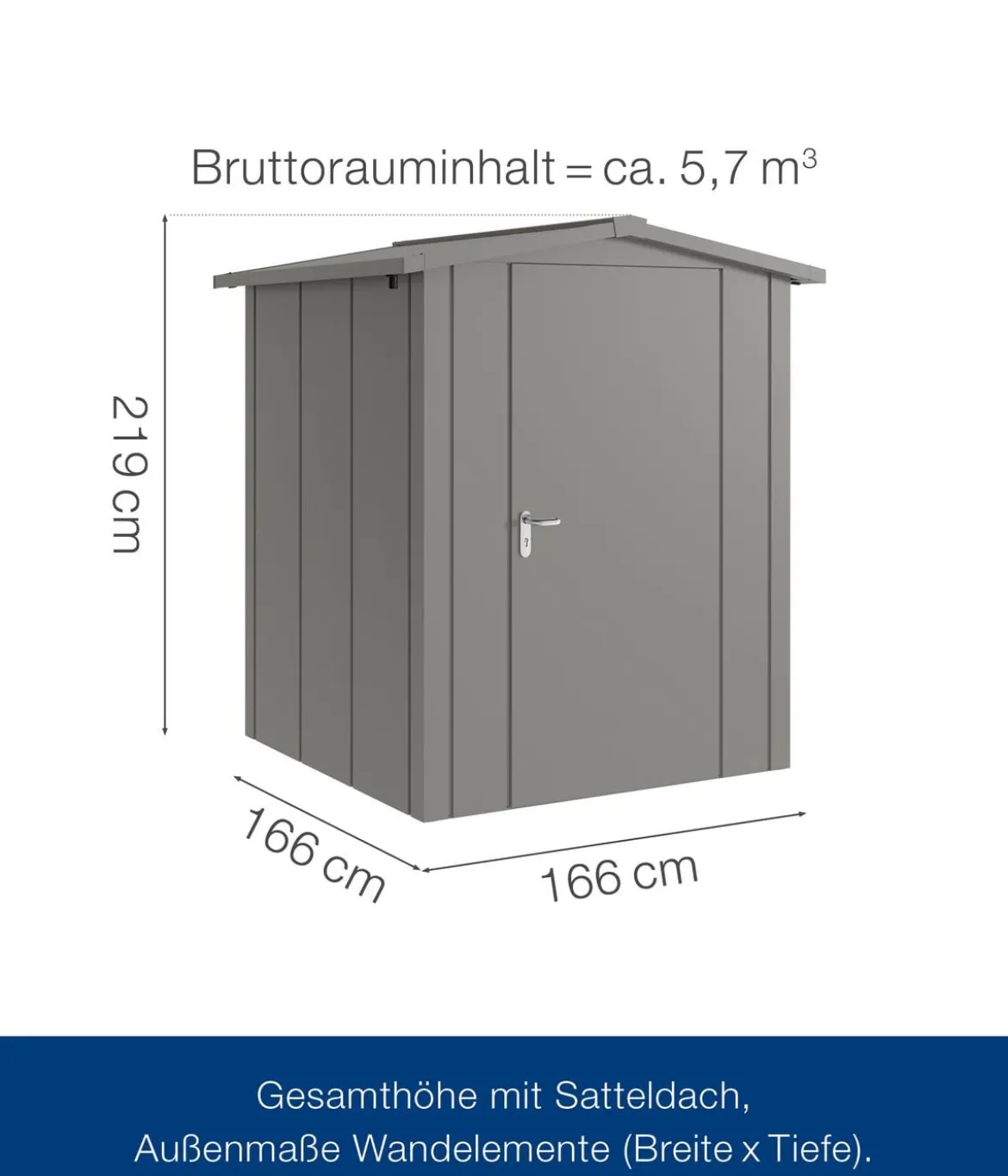 Hörmann Metallgerätehaus Juno JSD2 L-Sk Motiv Design, ca. B189/H219/T181 cm