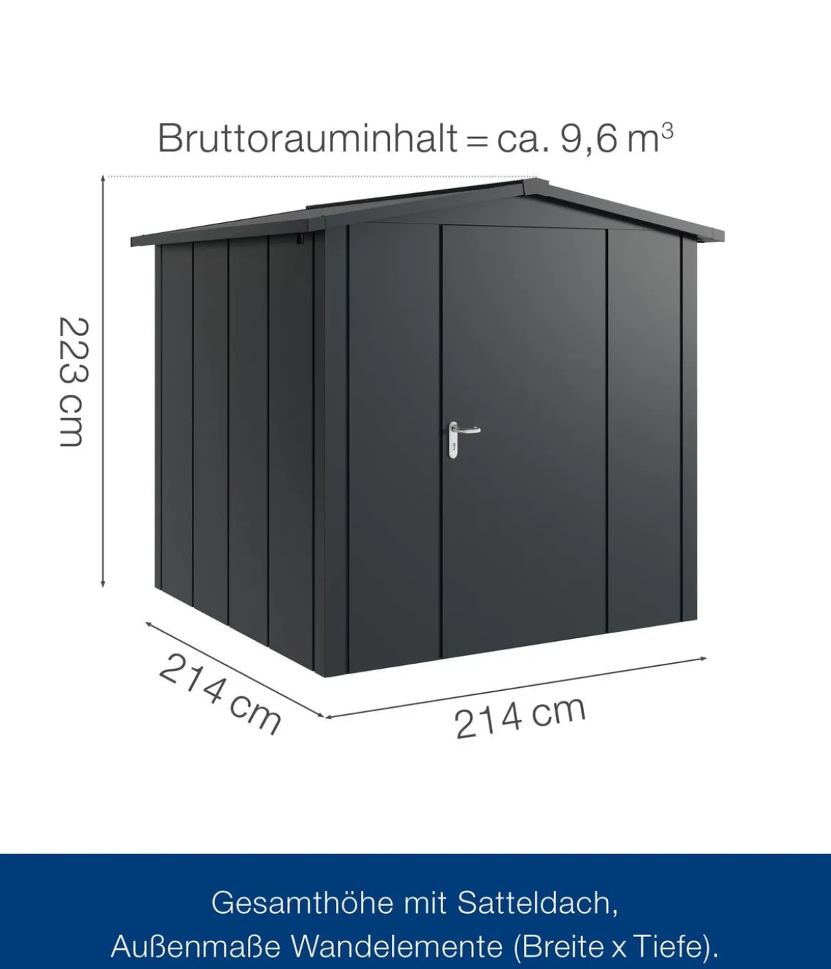 Hörmann Metallgerätehaus Juno JSD5 L-Sk Motiv Design, ca. B237/H223/T229 cm