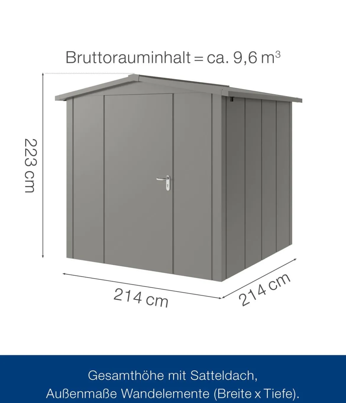 Hörmann Metallgerätehaus Juno JSD5 L-Sk Motiv Design, ca. B237/H223/T229 cm