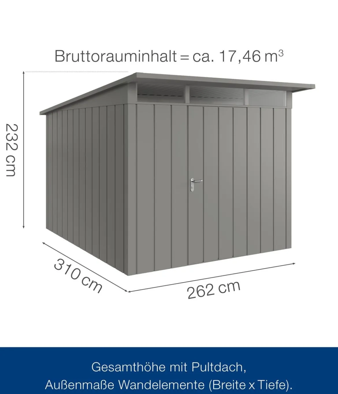 Hörmann Metallgerätehaus Juno JPD11 M-Sk Motiv Modern, ca. B277/H232/T358 cm