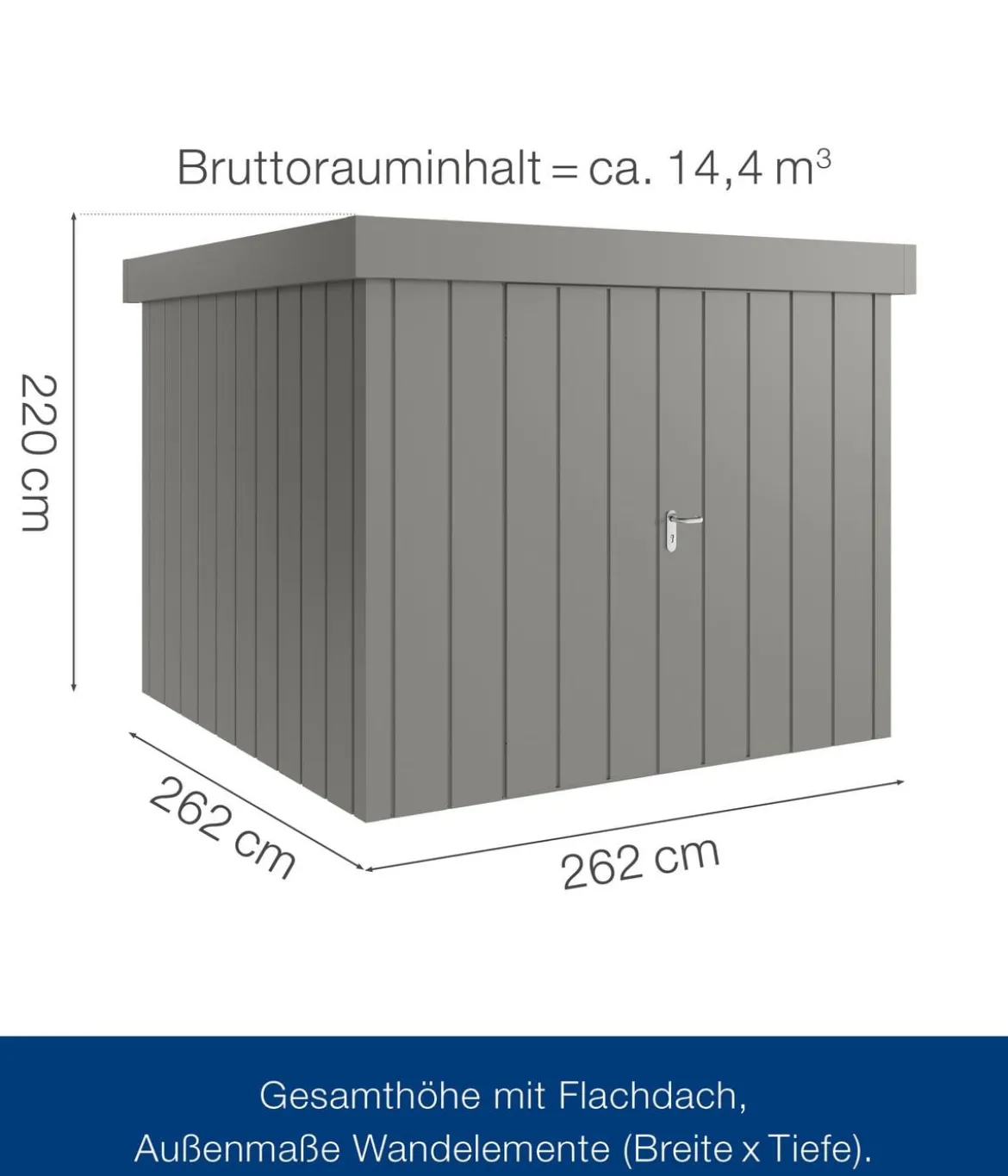 Hörmann Metallgerätehaus Juno JFD10 M-Sk Motiv Modern mit Doppeltür, ca. B277/H222/T277 cm