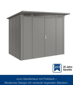 Hörmann Metallgerätehaus Juno JPD8 L-Sk Motiv Design mit Doppeltür, ca. B277/H224/T214 cm