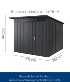 Hörmann Metallgerätehaus Juno JPD10 M-Sk Motiv Modern, ca. B277/H232/T310 cm