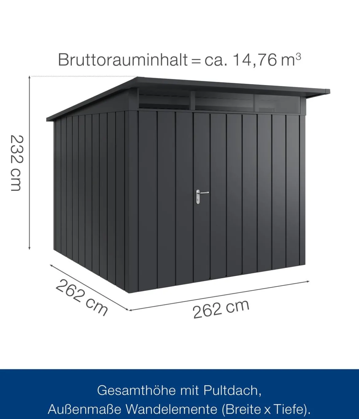Hörmann Metallgerätehaus Juno JPD10 M-Sk Motiv Modern, ca. B277/H232/T310 cm