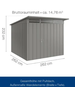 Hörmann Metallgerätehaus Juno JPD10 M-Sk Motiv Modern, ca. B277/H232/T310 cm