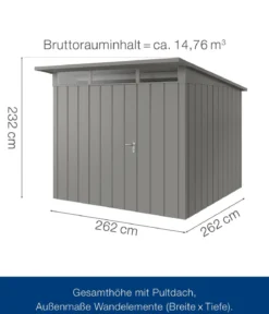 Hörmann Metallgerätehaus Juno JPD10 M-Sk Motiv Modern, ca. B277/H232/T310 cm
