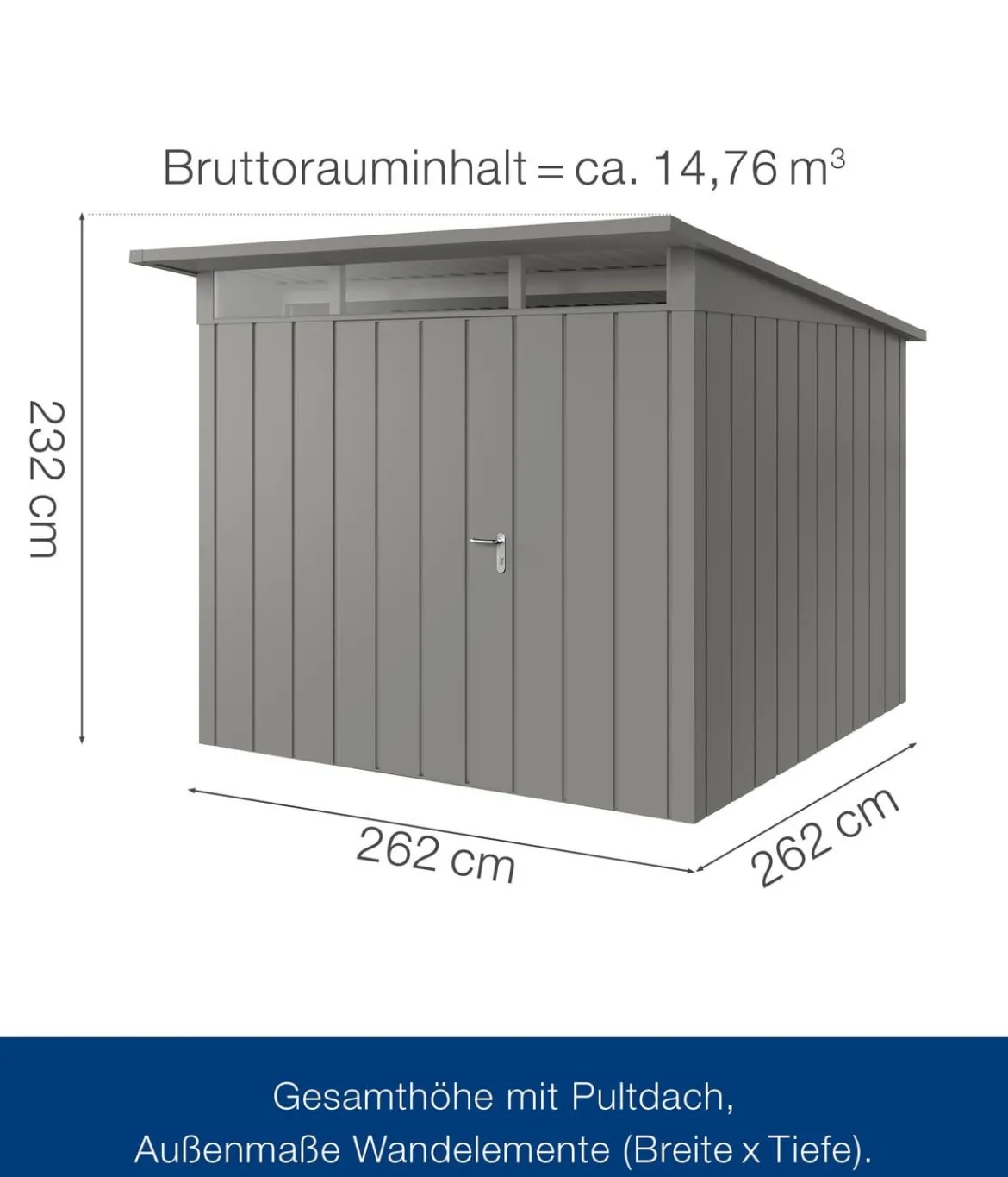 Hörmann Metallgerätehaus Juno JPD10 M-Sk Motiv Modern, ca. B277/H232/T310 cm
