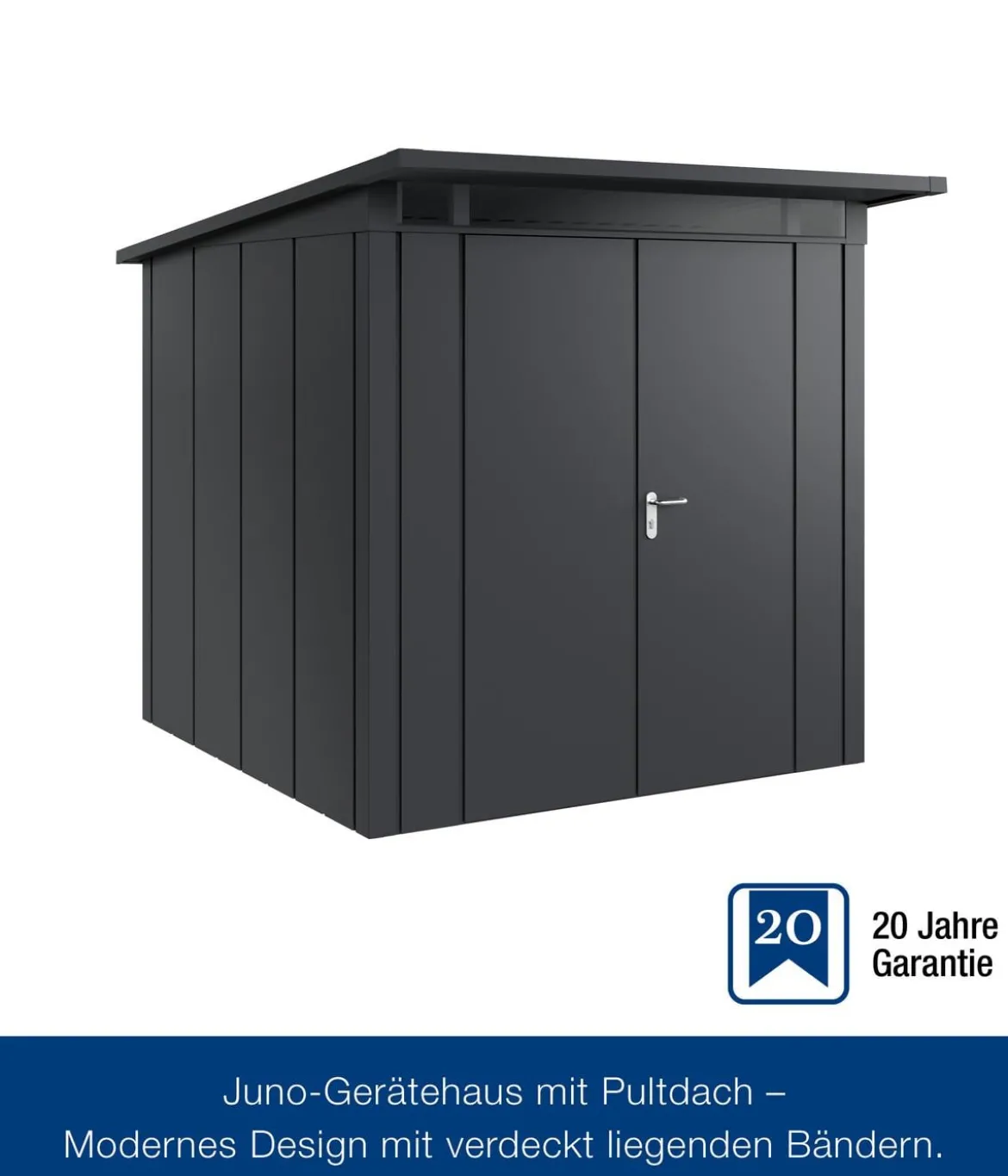 Hörmann Metallgerätehaus Juno JPD5 L-Sk Motiv Design mit Doppeltür, ca. B229/H224/T262 cm