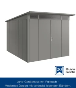 Hörmann Metallgerätehaus Juno JPD11 L-Sk Motiv Design mit Doppeltür, ca. B277/H232/T358 cm