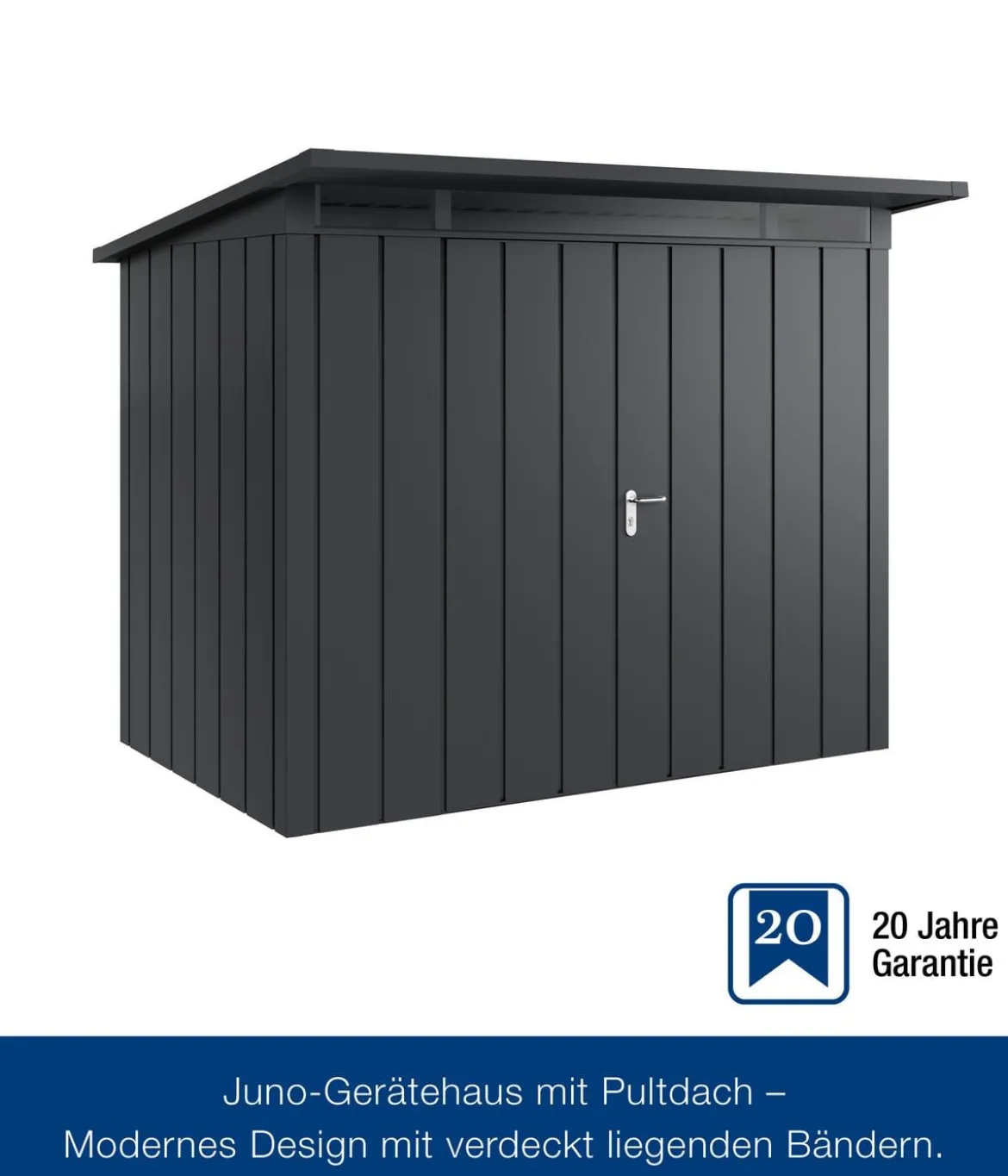 Hörmann Metallgerätehaus Juno JPD8 M-Sk Motiv Modern mit Doppeltür, ca. B277/H224/T214 cm