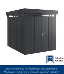 Hörmann Metallgerätehaus Juno mit Lichtband & Doppeltür JFD6 2126 M-Sk, ca. B229/H239/T277 cm