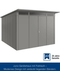 Hörmann Metallgerätehaus Juno JPD14 L-Sk Motiv Design mit Doppeltür, ca. B325/H232/T358 cm