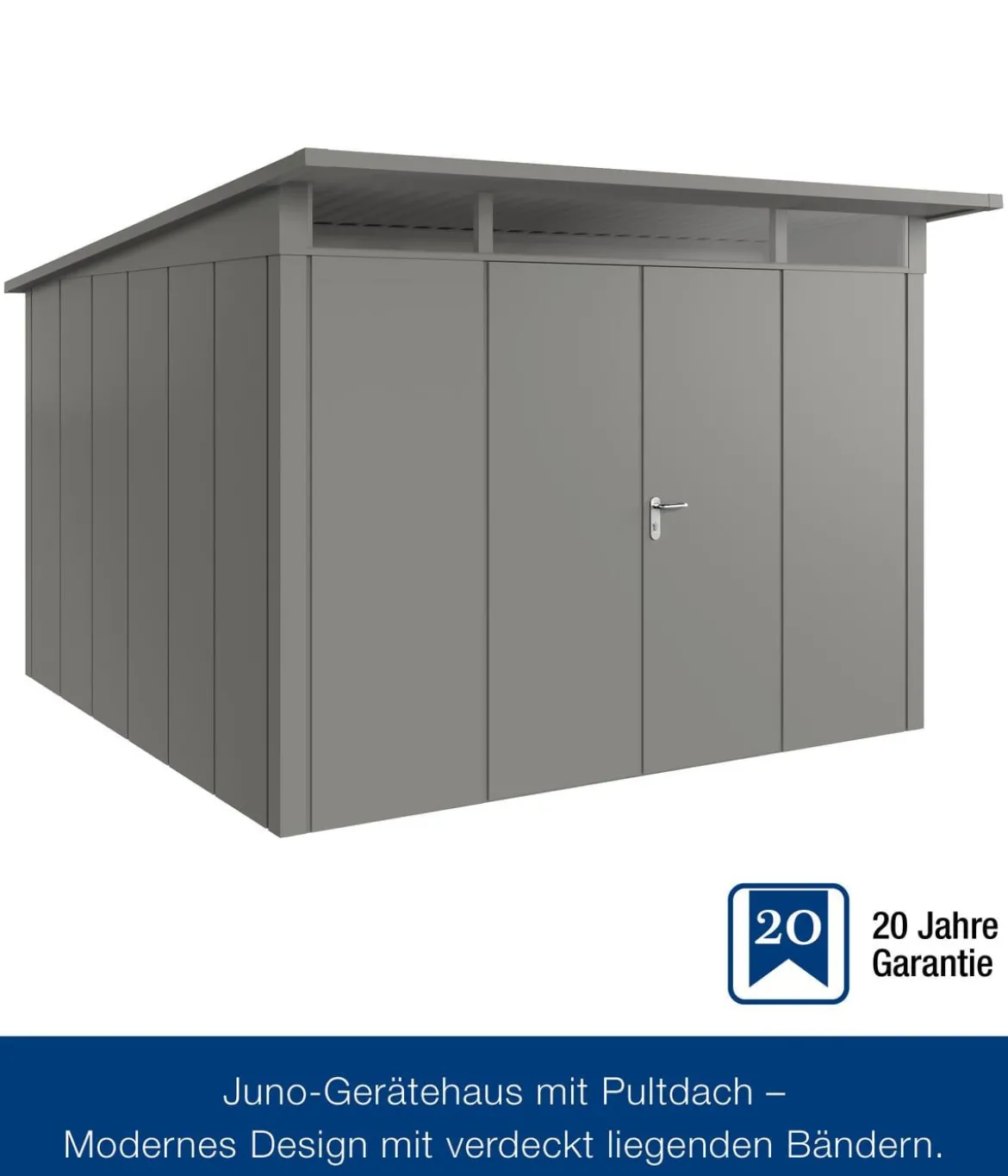 Hörmann Metallgerätehaus Juno JPD14 L-Sk Motiv Design mit Doppeltür, ca. B325/H232/T358 cm