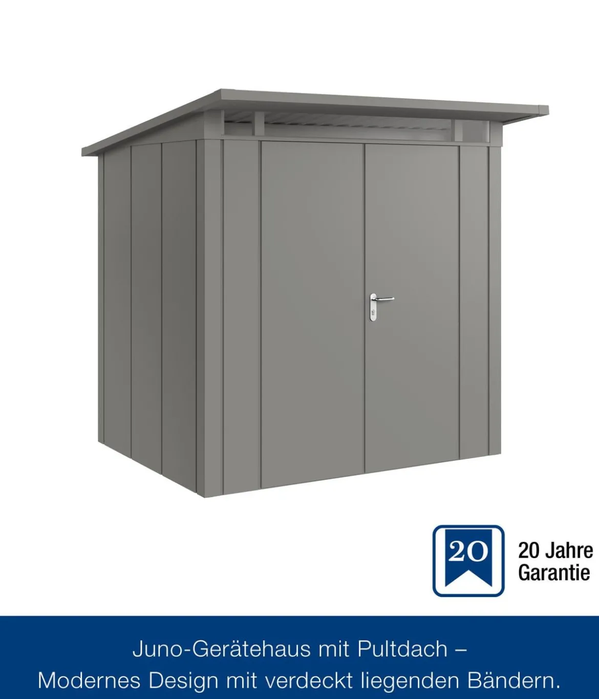 Hörmann Metallgerätehaus Juno JPD4 L-Sk Motiv Design mit Doppeltür, ca. B229/H224/T214 cm