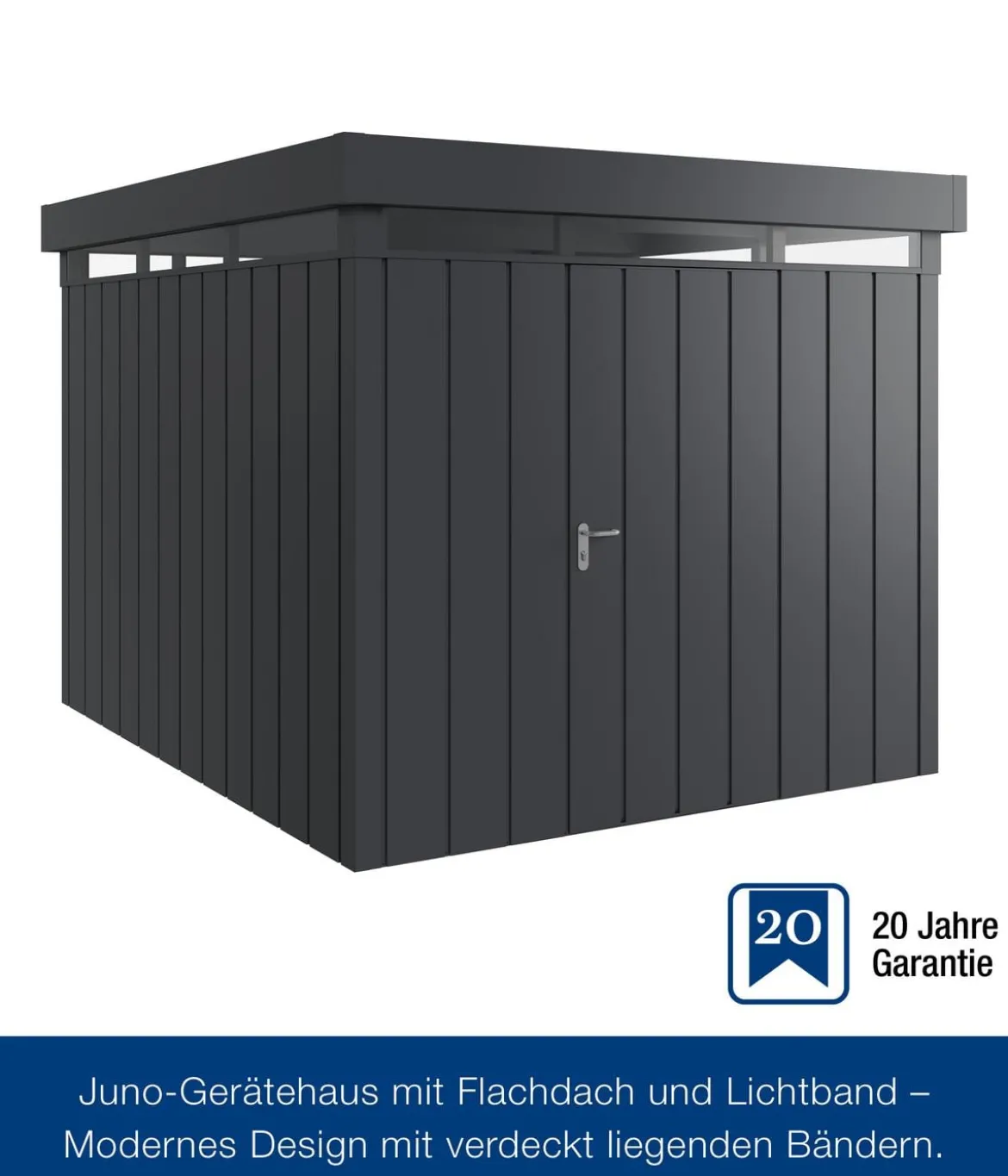 Hörmann Metallgerätehaus Juno mit Lichtband JFD11 M-Sk, ca. B277/H239/T325 cm