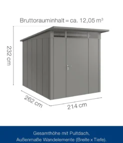 Hörmann Metallgerätehaus Juno JPD6 L-Sk Motiv Design, ca. B229/H232/T310 cm