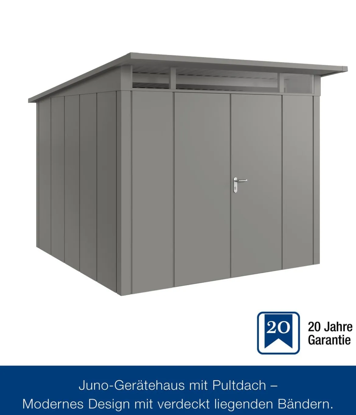Hörmann Metallgerätehaus Juno JPD10 L-Sk Motiv Design mit Doppeltür, ca. B277/H232/T310 cm
