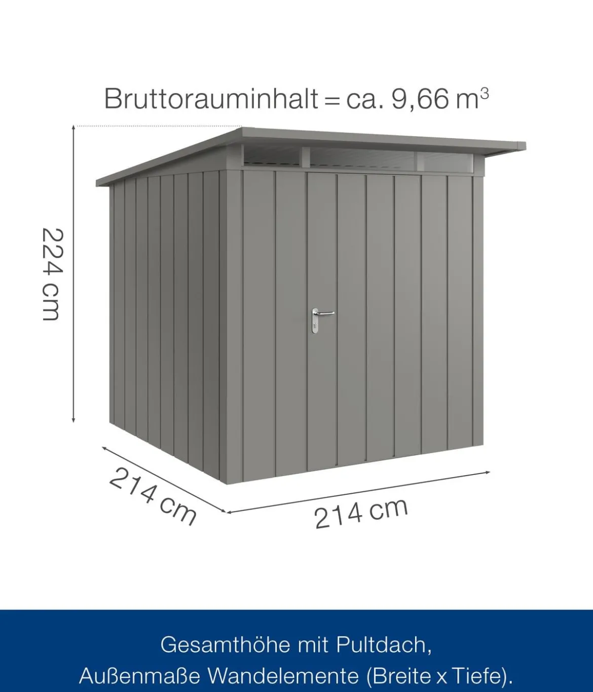 Hörmann Metallgerätehaus Juno JPD5 M-Sk Motiv Modern, ca. B229/H224/T262 cm