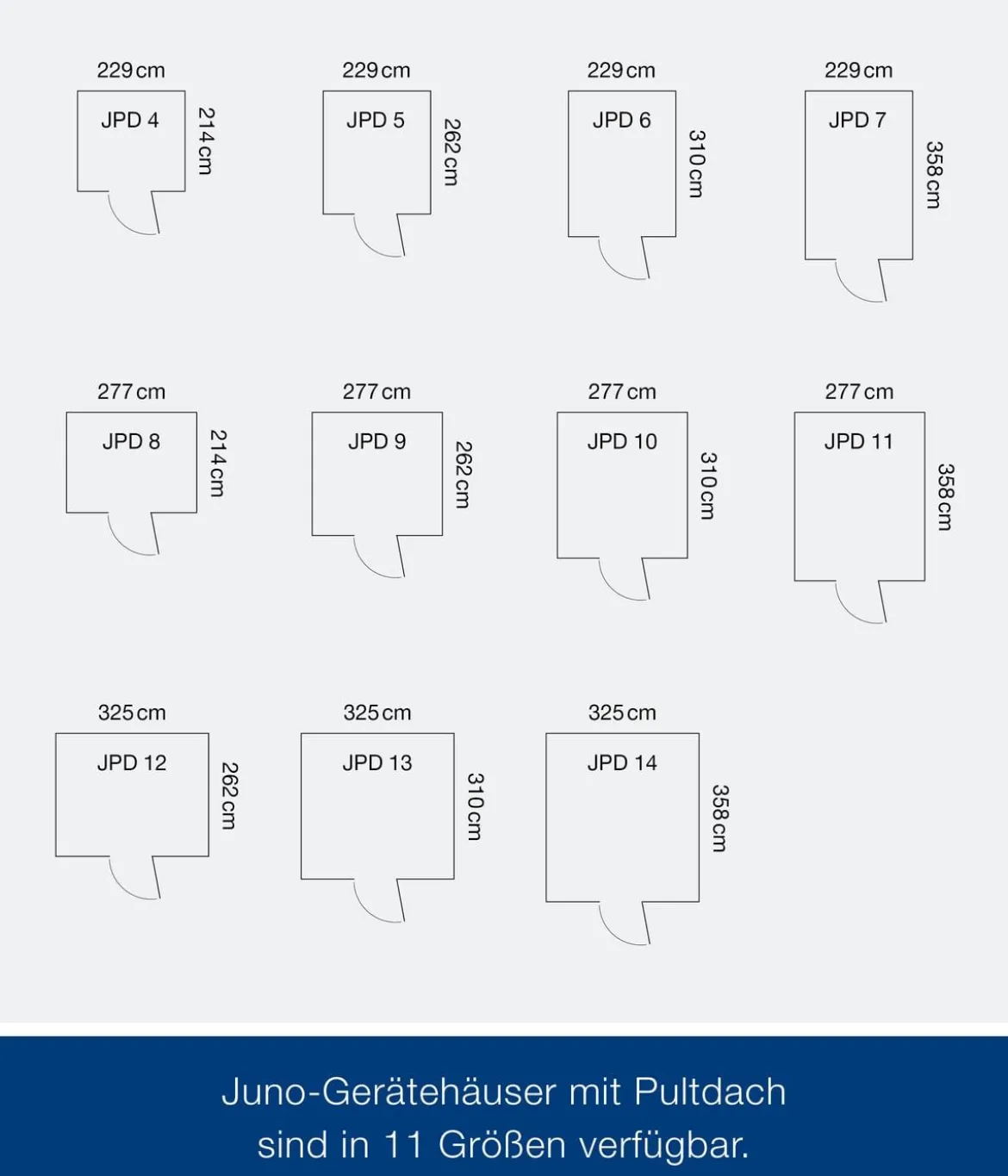 Hörmann Metallgerätehaus Juno JPD5 M-Sk Motiv Modern, ca. B229/H224/T262 cm