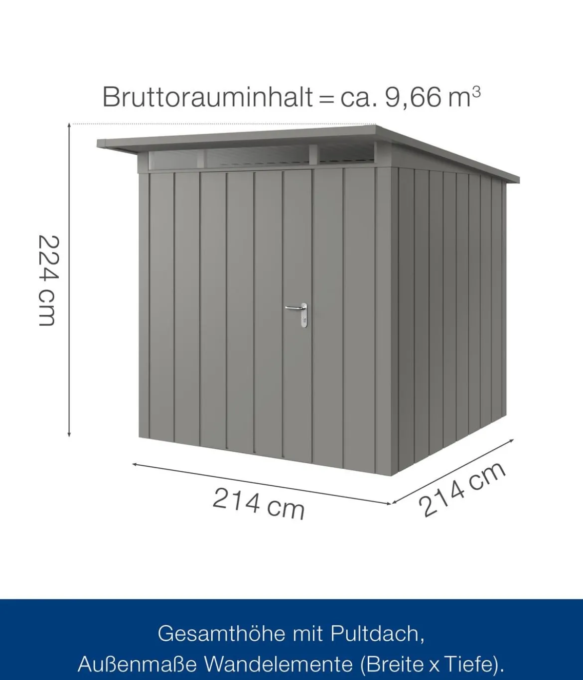 Hörmann Metallgerätehaus Juno JPD5 M-Sk Motiv Modern, ca. B229/H224/T262 cm
