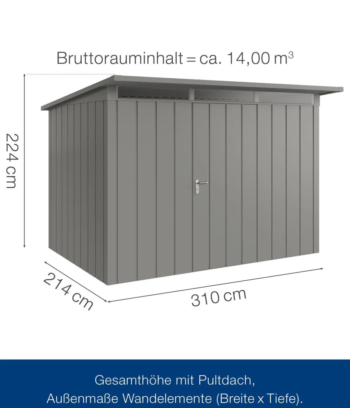 Hörmann Metallgerätehaus Juno JPD12 M-Sk Motiv Modern, ca. B325/H224/T262 cm