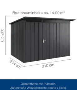 Hörmann Metallgerätehaus Juno JPD12 M-Sk Motiv Modern, ca. B325/H224/T262 cm