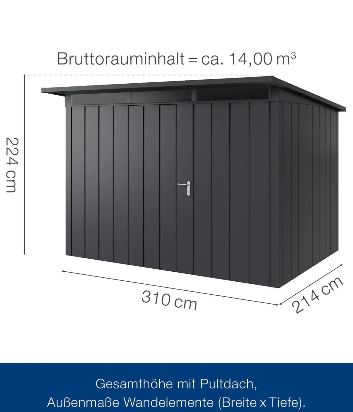 Hörmann Metallgerätehaus Juno JPD12 M-Sk Motiv Modern, ca. B325/H224/T262 cm