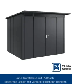 Hörmann Metallgerätehaus Juno JPD9 L-Sk Motiv Design mit Doppeltür, ca. B277/H224/T262 cm