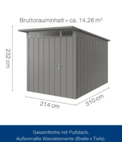 Hörmann Metallgerätehaus Juno JPD7 M-Sk Motiv Modern, ca. B229/H232/T358 cm