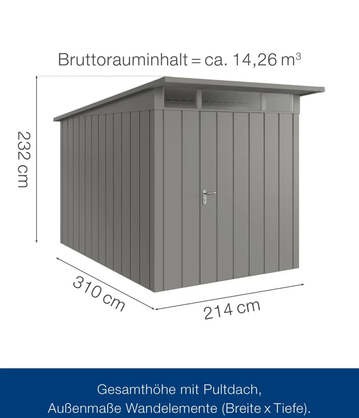 Hörmann Metallgerätehaus Juno JPD7 M-Sk Motiv Modern, ca. B229/H232/T358 cm