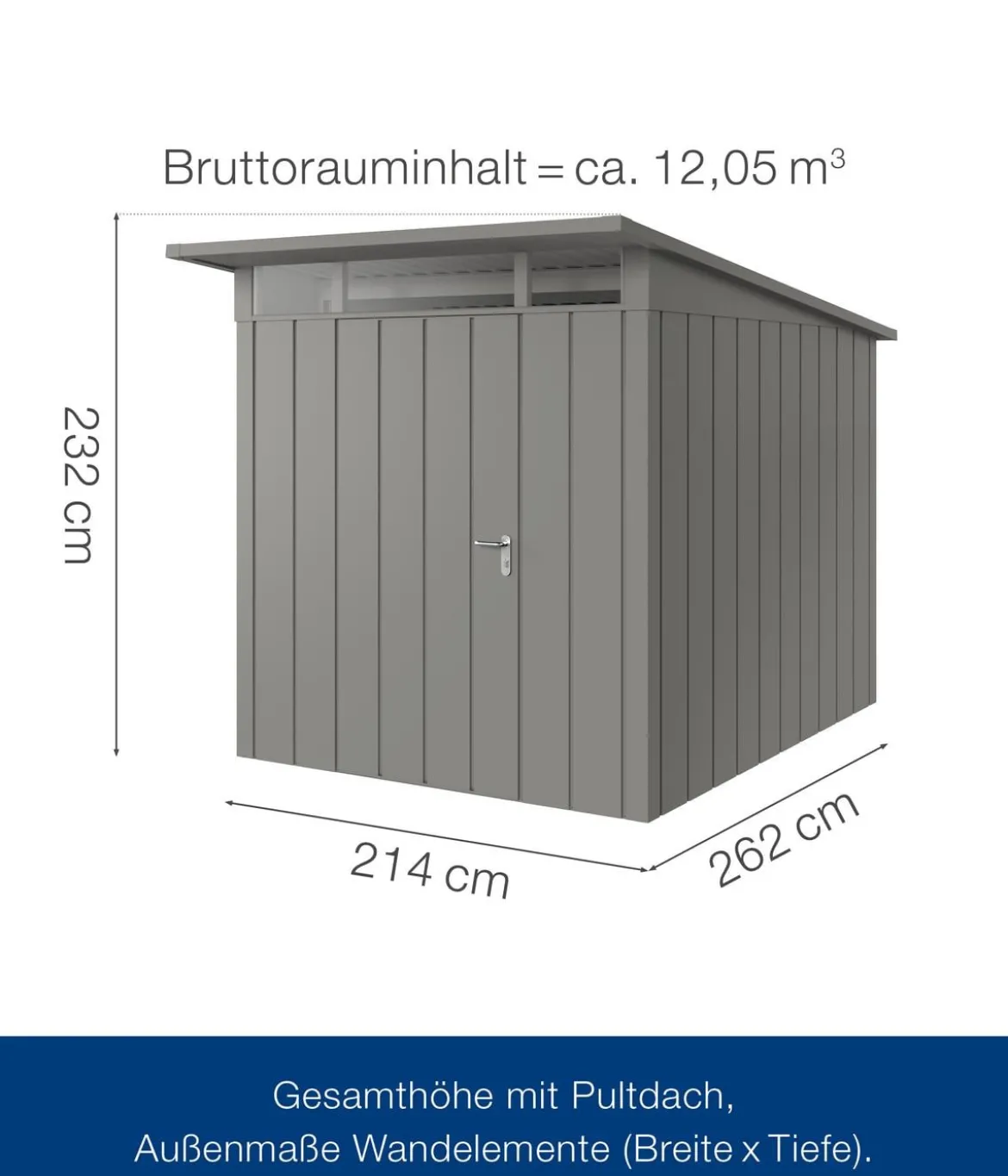 Hörmann Metallgerätehaus Juno JPD6 M-Sk Motiv Modern, ca. B229/H232/T310 cm