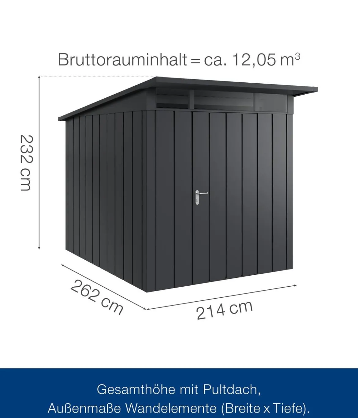 Hörmann Metallgerätehaus Juno JPD6 M-Sk Motiv Modern, ca. B229/H232/T310 cm