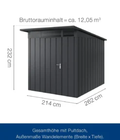 Hörmann Metallgerätehaus Juno JPD6 M-Sk Motiv Modern, ca. B229/H232/T310 cm