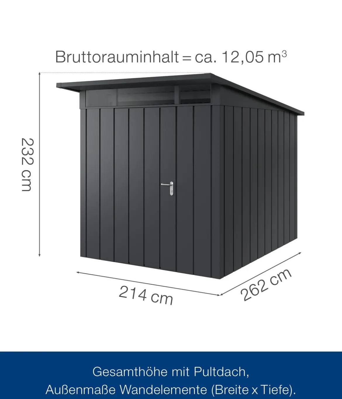Hörmann Metallgerätehaus Juno JPD6 M-Sk Motiv Modern, ca. B229/H232/T310 cm