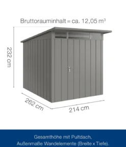 Hörmann Metallgerätehaus Juno JPD6 M-Sk Motiv Modern, ca. B229/H232/T310 cm