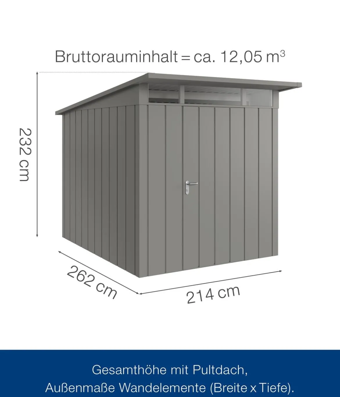 Hörmann Metallgerätehaus Juno JPD6 M-Sk Motiv Modern, ca. B229/H232/T310 cm