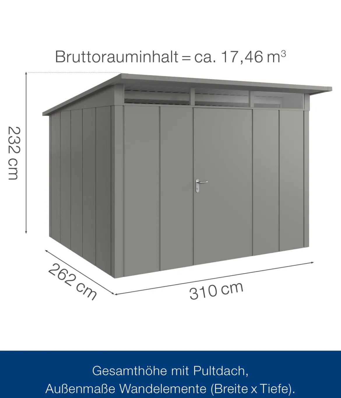 Hörmann Metallgerätehaus Juno JPD13 L-Sk Motiv Design, ca. B325/H232/T310 cm