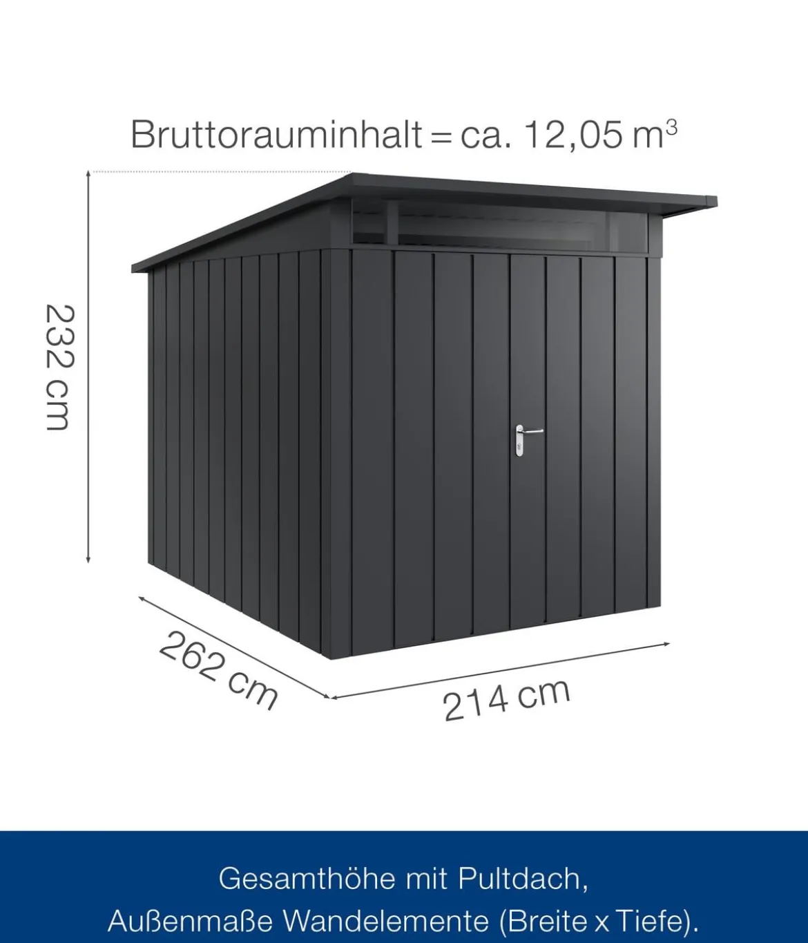 Hörmann Metallgerätehaus Juno JPD6 M-Sk Motiv Modern mit Doppeltür, ca. B229/H232/T310 cm