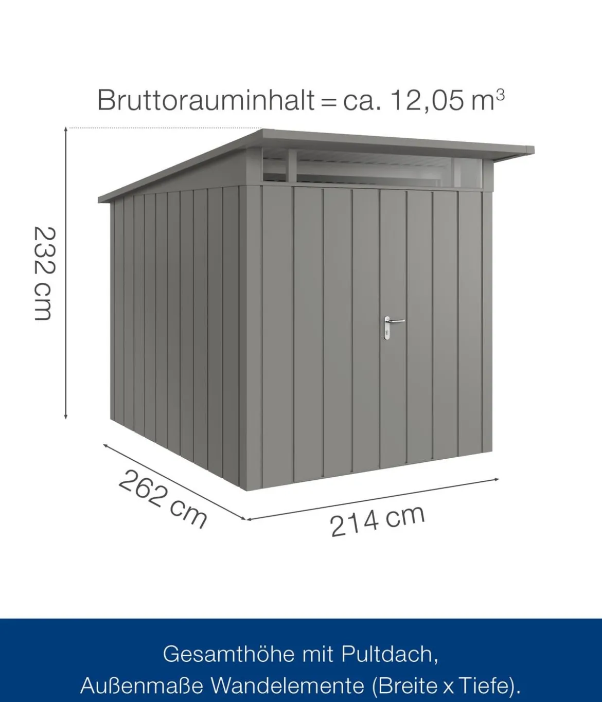 Hörmann Metallgerätehaus Juno JPD6 M-Sk Motiv Modern mit Doppeltür, ca. B229/H232/T310 cm