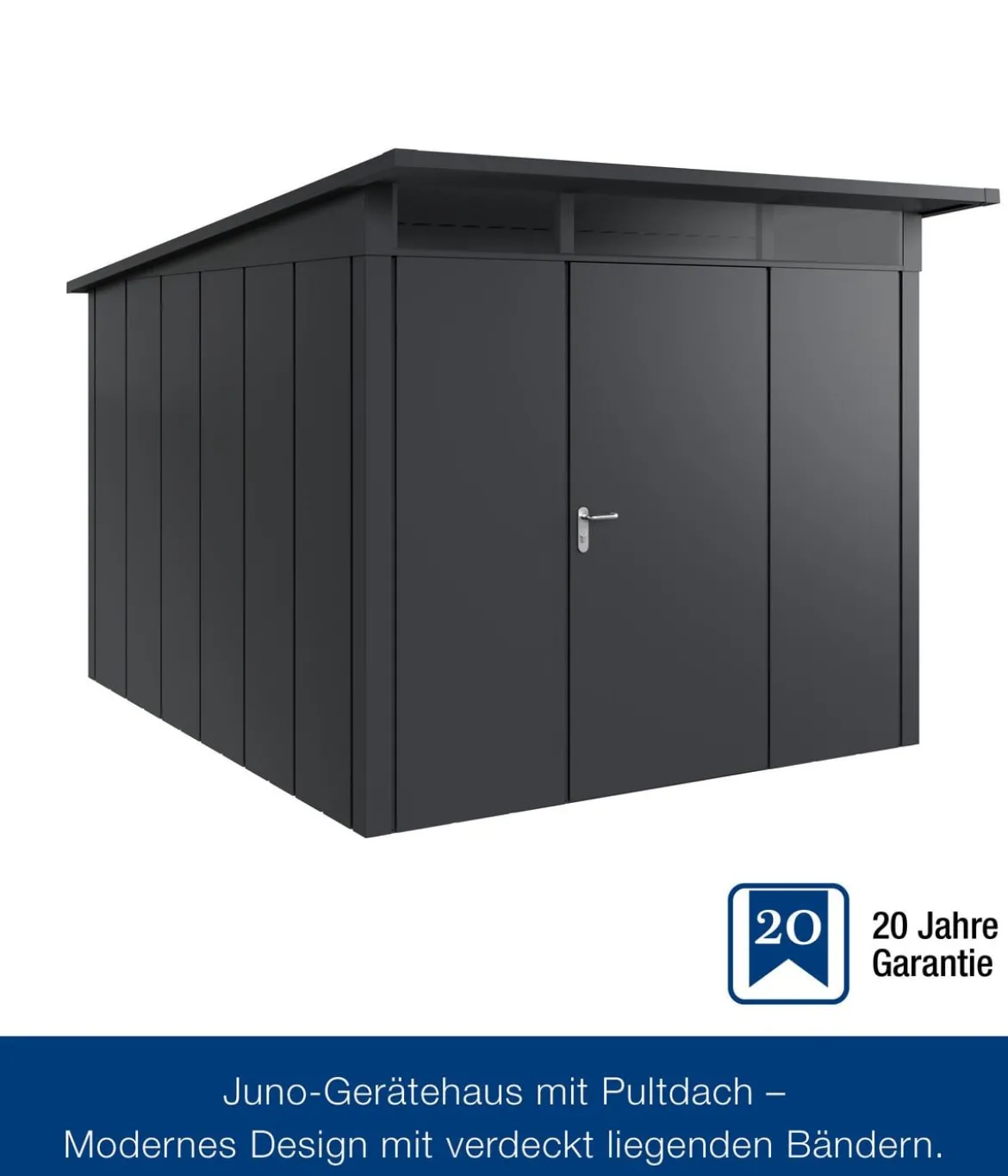 Hörmann Metallgerätehaus Juno JPD11 L-Sk Motiv Design, ca. B277/H232/T358 cm