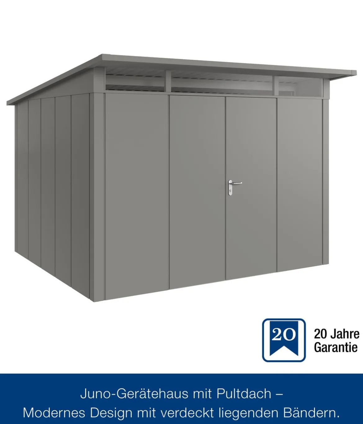 Hörmann Metallgerätehaus Juno JPD13 L-Sk Motiv Design mit Doppeltür, ca. B325/H232/T310 cm