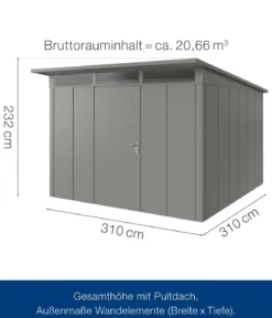 Hörmann Metallgerätehaus Juno JPD14 L-Sk Motiv Design, ca. B325/H232/T358 cm
